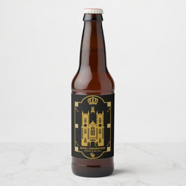 Royal Coronation Westminster Abbey  Beer Bottle Label (Front)