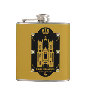 Royal Coronation Westminster Abbey    Hip Flask