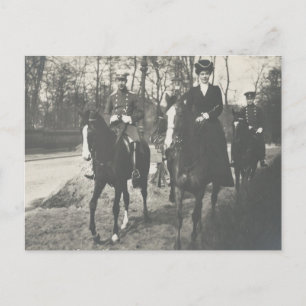 Royal couple riding sidesaddle #035SS Postcard