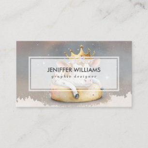 Royal Cow Dreaming on Cheese Throne                Business Card