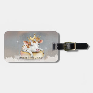 Royal Cow Dreaming on Cheese Throne                Luggage Tag