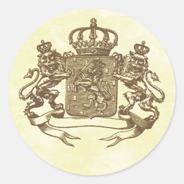 Royal Crest Classic Round Sticker (Front)