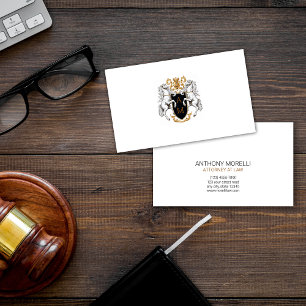 Royal Crest Gold and Silver Attorney at Law Business Card