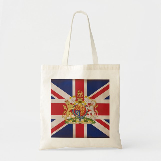 Royal Crest on the Union Jack Flag Tote Bag (Front)