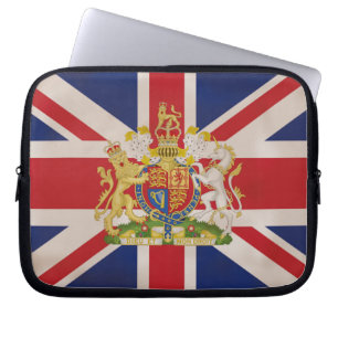 Royal Crest on Union Jack. Laptop Sleeve
