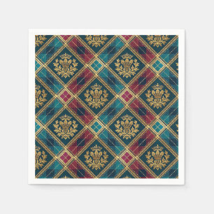 Royal Crest Scottish Tartan Plaid Design Pattern Napkin