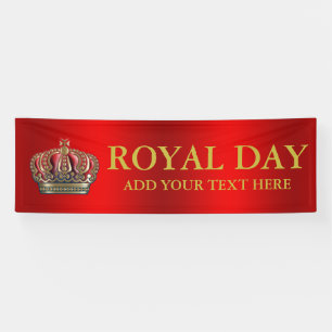 Royal Cross Crown - Gold Blue Red Banner