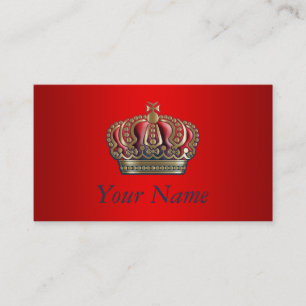 Royal Cross Crown - Gold Blue Red Business Card