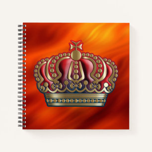 Royal Cross Crown - Gold Blue Red Notebook