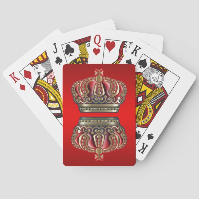 Royal Cross Crown - Gold Blue Red Playing Cards (Back)