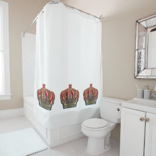 Royal Cross Crown - Gold Blue Red Shower Curtain