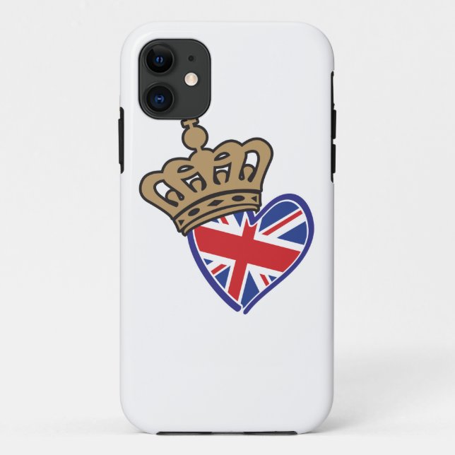 Royal Crowm UK Heart Flag Case-Mate iPhone Case (Back)