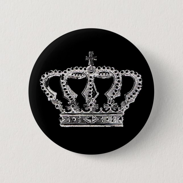 Royal Crown [Dark] 6 Cm Round Badge (Front)