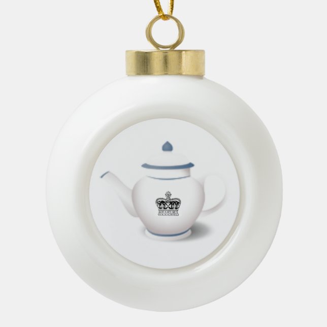 Royal Crown English Teapot Christmas Ornament (Front)