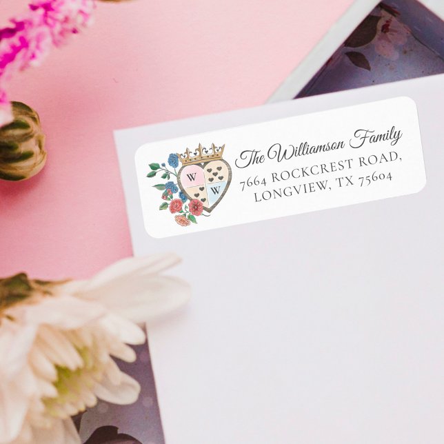 Royal Crown & Florals Heart Monogram Crest Emblem  (Creator Uploaded)