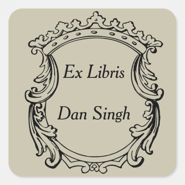 Royal Crown Flourish Classic Square Sticker (Front)