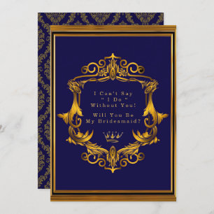Royal Crown Flourish Will You Be My Bridesmaid Invitation