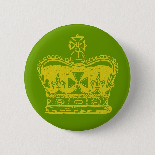 Royal Crown Graphic 6 Cm Round Badge (Front)