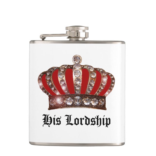 “Royal Crown” His Lordship Hip Flask (Front)