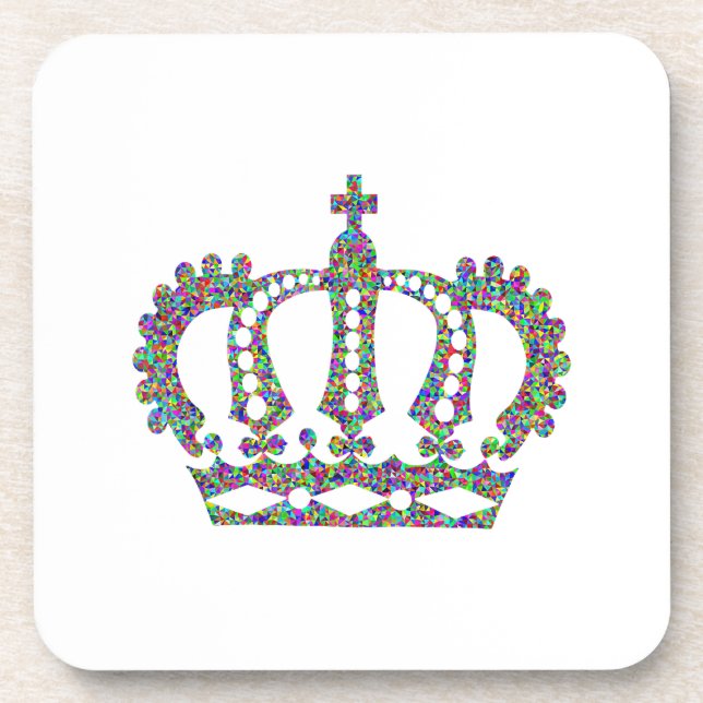 Royal Crown in patterns  Coaster (Front)