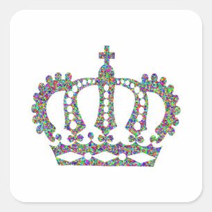 Royal Crown in patterns  Square Sticker