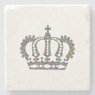 Royal Crown in patterns Stone Coaster