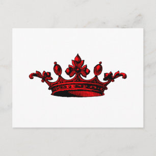 Royal Crown in red Prince, Princess, King, Queen c Postcard