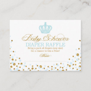 Royal Crown Prince Diaper Raffle Ticket Enclosure Card