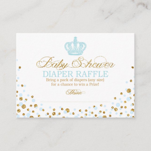 Royal Crown Prince Diaper Raffle Ticket Enclosure Card (Front)