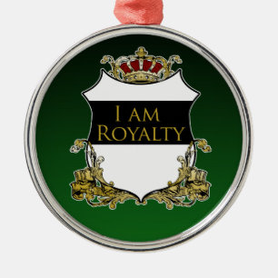 Royal Crown Shield Black Green Gradient Luxe Metal Tree Decoration