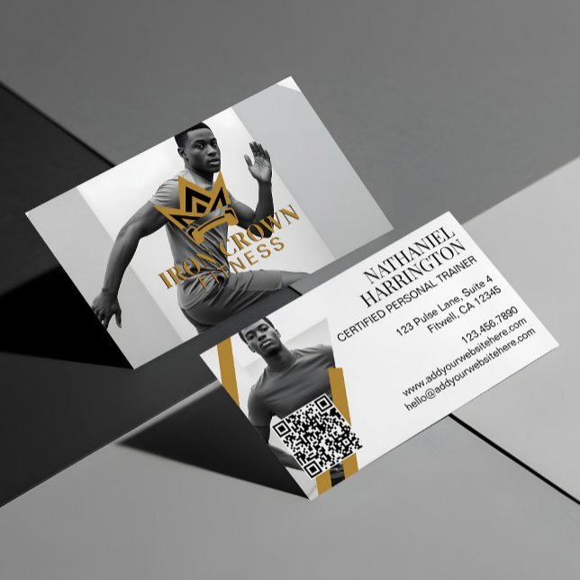 Royal Crown Trendy Fitness Personal Trainer Photo  Business Card (Royal Crown Trendy Fitness Personal Trainer Photo Business Card)
