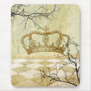 Royal Crown with Branches Mouse Mat