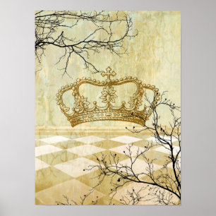 Royal Crown with Branches Poster