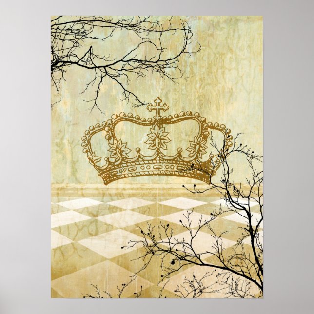 Royal Crown with Branches Poster (Front)