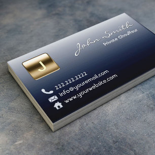 Royal Dark Metal Private Chauffeur Business Card
