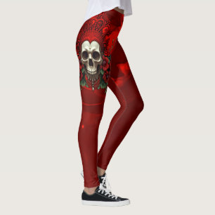 Royal darkness, a gothic heart and skull.  leggings