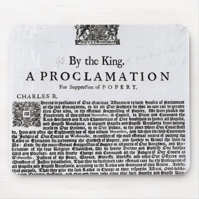 Royal Declaration, 1675 Mouse Mat (Front)