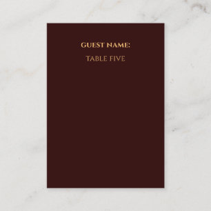 Royal Deep Burgundy Personalized place card