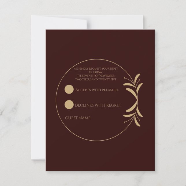 Royal Deep Burgundy RSVP Card (Front)