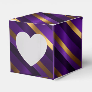 Royal Deep Purple and Gold Striped Favour Box