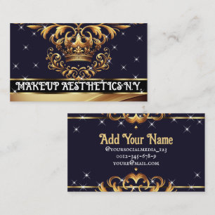 Royal Deluxe Golden Crown Ornament Luxury Chic  Business Card