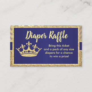 Royal Diaper Raffle Ticket for Baby Shower Enclosure Card