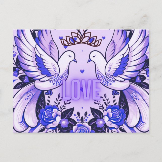 Royal Doves of Love Postcard (Front)