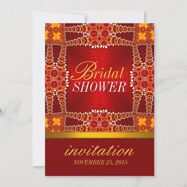 Royal Eastern Bohemian Bridal Shower Party Invites (Front)
