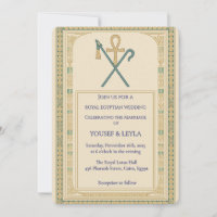 Royal Egyptian Ankh & Sceptre Gold Wedding 