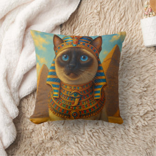 Royal Egyptian Pharaoh Cat in Desert Cushion