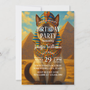 Royal Egyptian Pharaoh Cat in Desert               Invitation
