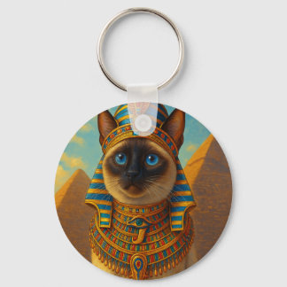 Royal Egyptian Pharaoh Cat in Desert               Key Ring