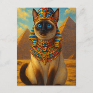 Royal Egyptian Pharaoh Cat in Desert Postcard