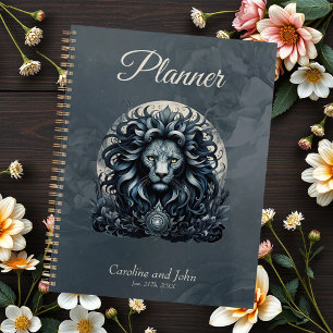 Royal elegance, a majestic gaze ornate lion's head planner